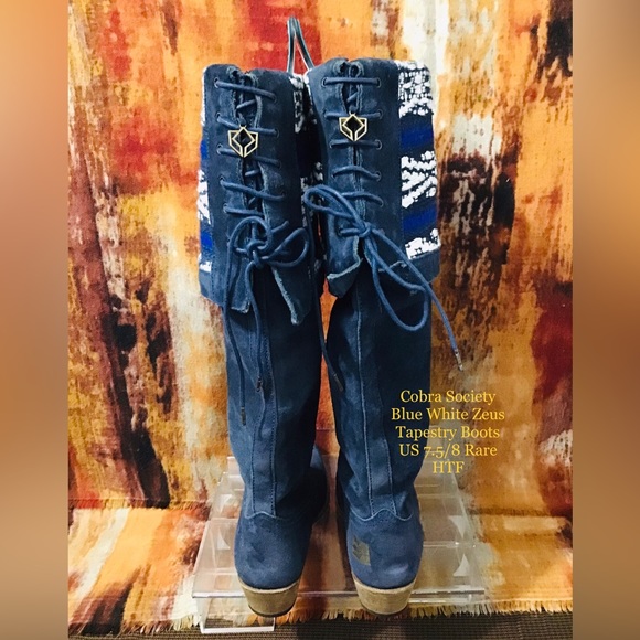 Cobra Society Zeus Over the Knee Boots with Tapestry US7.5-8 HTF - Picture 3 of 10